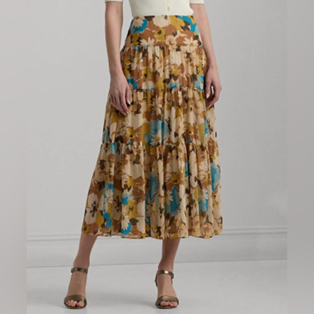 Lauren Ralph Lauren Women's Floral A-Line Skirt/size 10/nwt